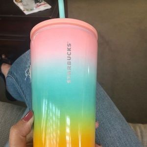 Starbucks metal rainbow tumbler new